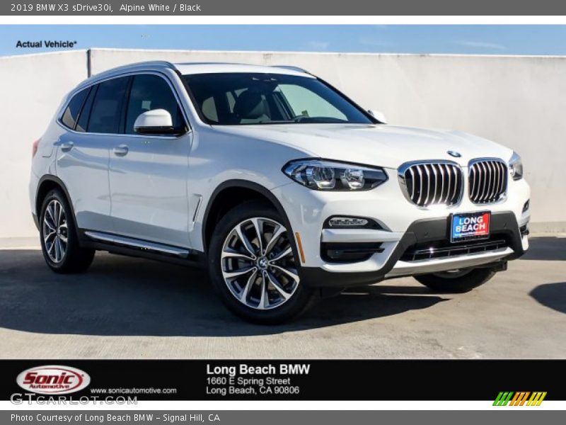 Alpine White / Black 2019 BMW X3 sDrive30i