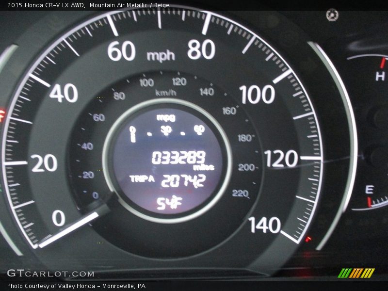 Mountain Air Metallic / Beige 2015 Honda CR-V LX AWD