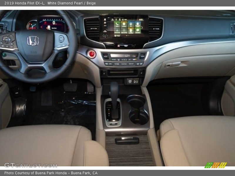 White Diamond Pearl / Beige 2019 Honda Pilot EX-L