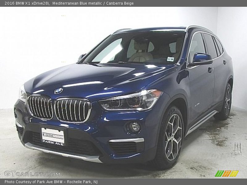 Mediterranean Blue metallic / Canberra Beige 2016 BMW X1 xDrive28i