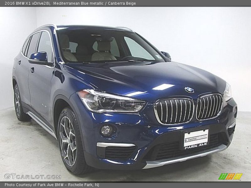 Mediterranean Blue metallic / Canberra Beige 2016 BMW X1 xDrive28i