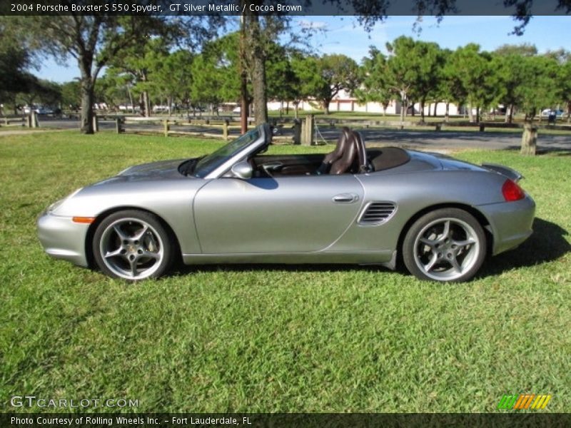 GT Silver Metallic / Cocoa Brown 2004 Porsche Boxster S 550 Spyder