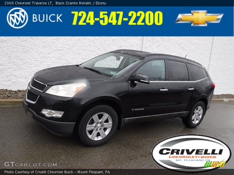Black Granite Metallic / Ebony 2009 Chevrolet Traverse LT
