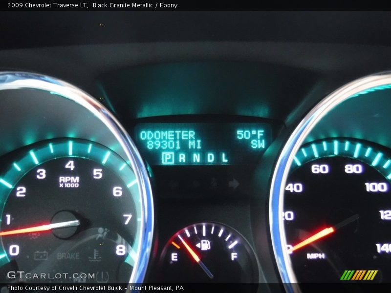 Black Granite Metallic / Ebony 2009 Chevrolet Traverse LT