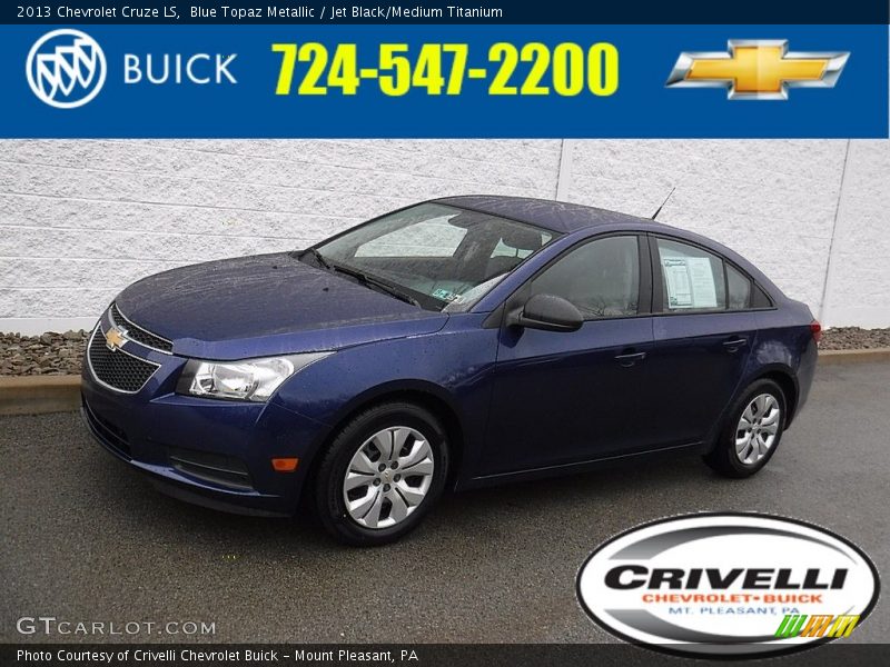 Blue Topaz Metallic / Jet Black/Medium Titanium 2013 Chevrolet Cruze LS