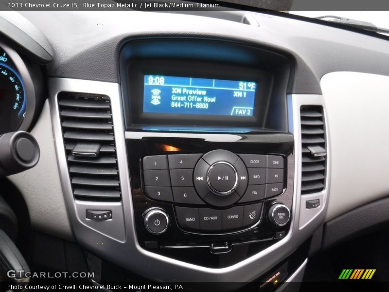 Blue Topaz Metallic / Jet Black/Medium Titanium 2013 Chevrolet Cruze LS