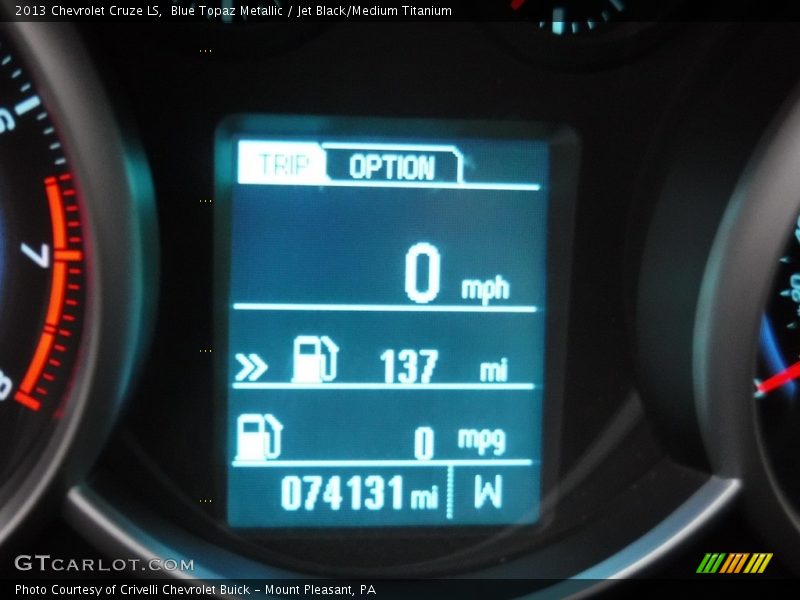 Blue Topaz Metallic / Jet Black/Medium Titanium 2013 Chevrolet Cruze LS
