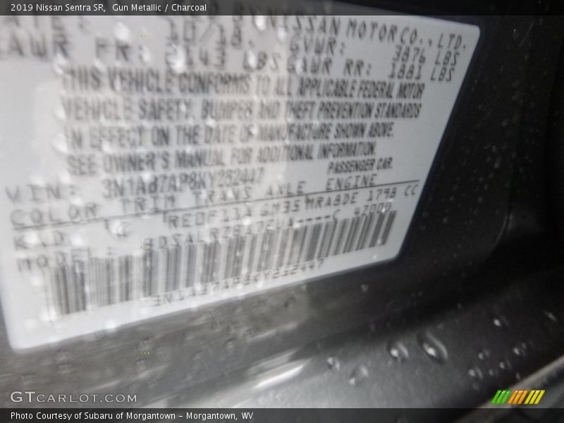 Gun Metallic / Charcoal 2019 Nissan Sentra SR