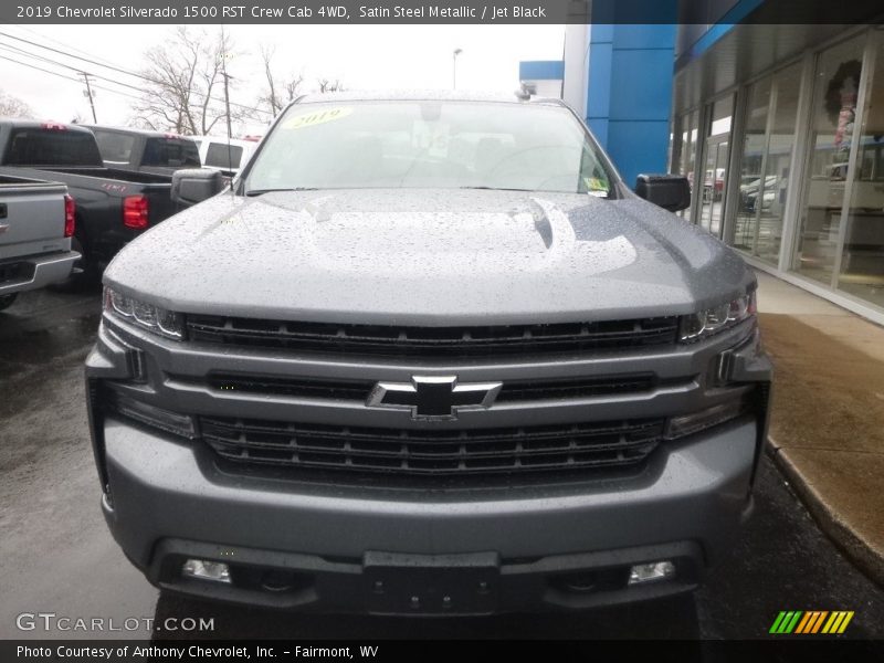 Satin Steel Metallic / Jet Black 2019 Chevrolet Silverado 1500 RST Crew Cab 4WD