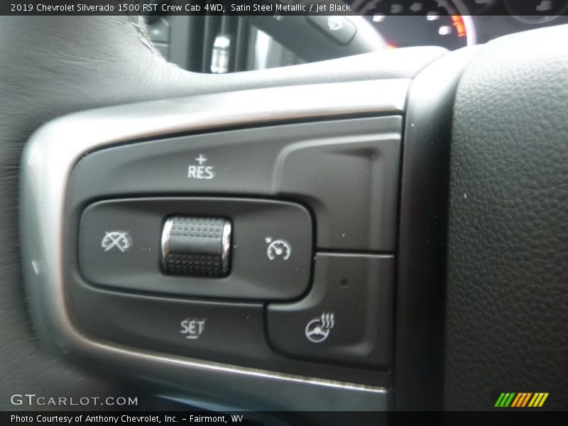 Satin Steel Metallic / Jet Black 2019 Chevrolet Silverado 1500 RST Crew Cab 4WD