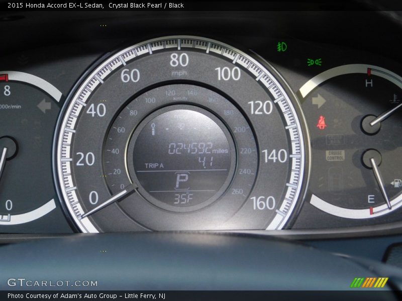 Crystal Black Pearl / Black 2015 Honda Accord EX-L Sedan