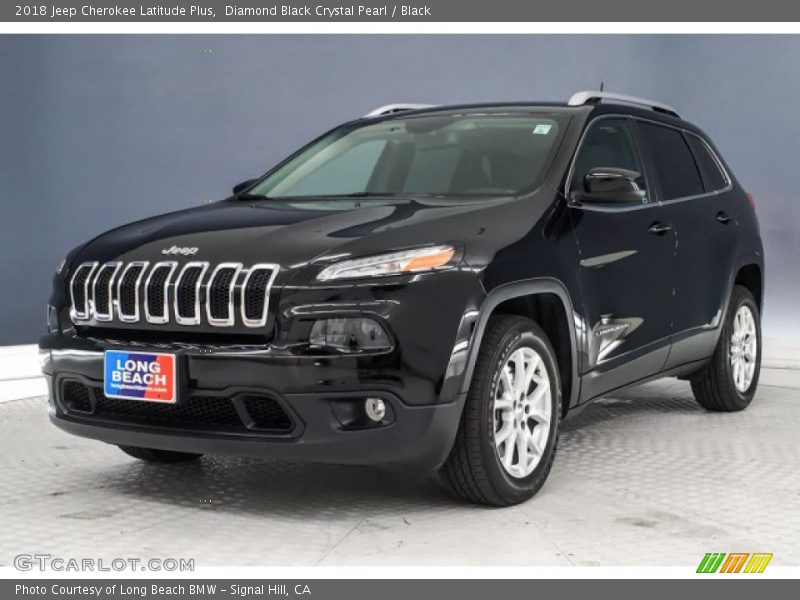 Diamond Black Crystal Pearl / Black 2018 Jeep Cherokee Latitude Plus