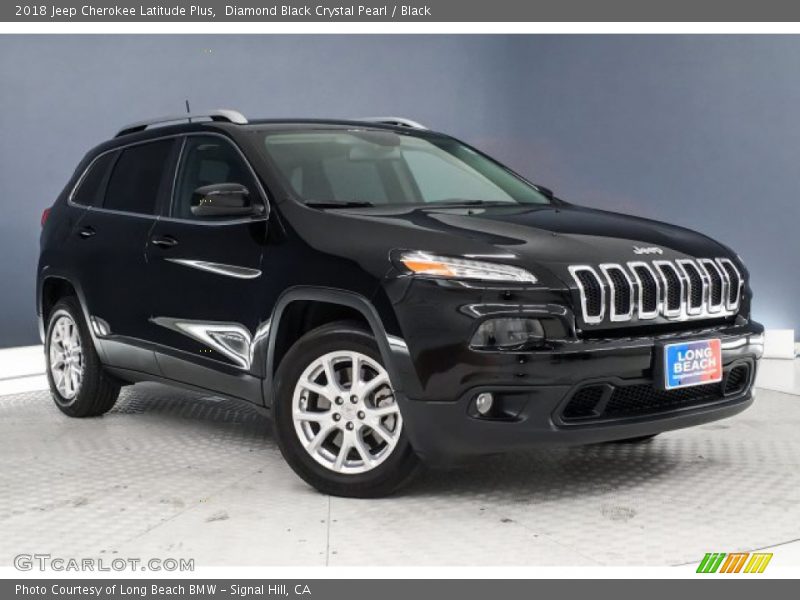 Diamond Black Crystal Pearl / Black 2018 Jeep Cherokee Latitude Plus