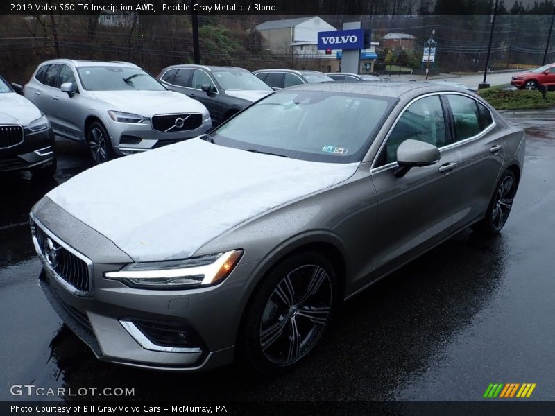 Pebble Gray Metallic / Blond 2019 Volvo S60 T6 Inscription AWD