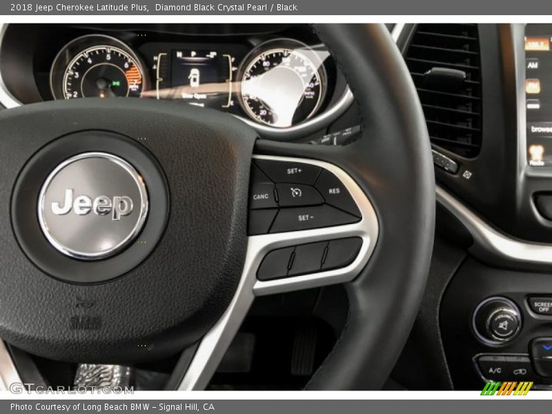 Diamond Black Crystal Pearl / Black 2018 Jeep Cherokee Latitude Plus