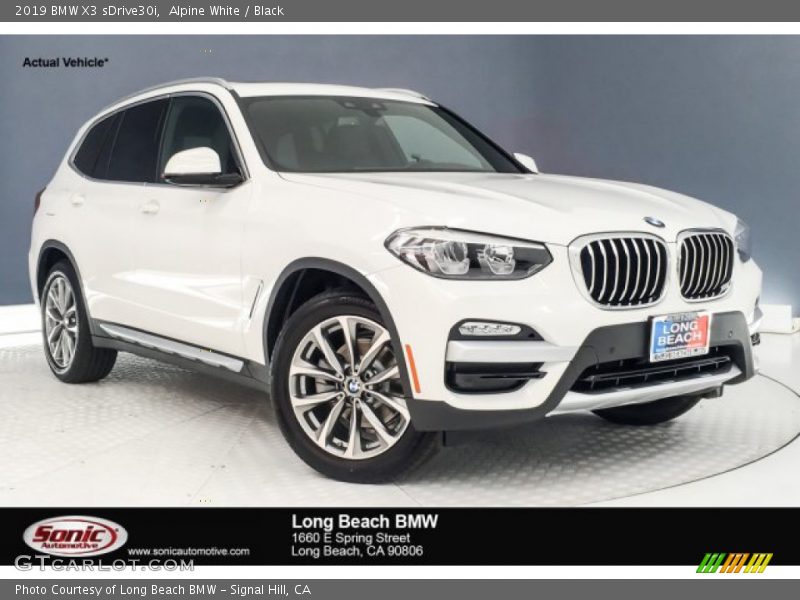 Alpine White / Black 2019 BMW X3 sDrive30i