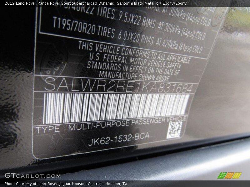 Santorini Black Metallic / Ebony/Ebony 2019 Land Rover Range Rover Sport Supercharged Dynamic