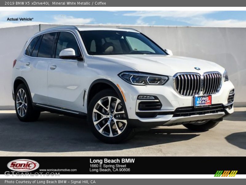 Mineral White Metallic / Coffee 2019 BMW X5 xDrive40i
