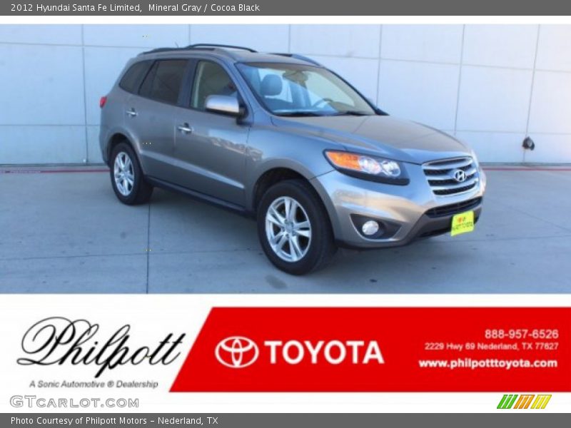 Mineral Gray / Cocoa Black 2012 Hyundai Santa Fe Limited