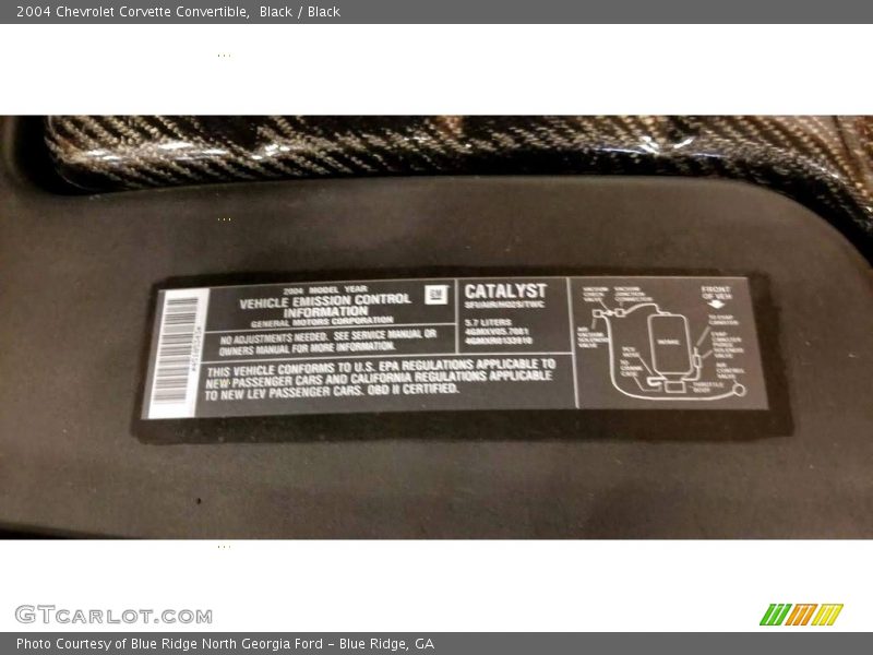 Black / Black 2004 Chevrolet Corvette Convertible