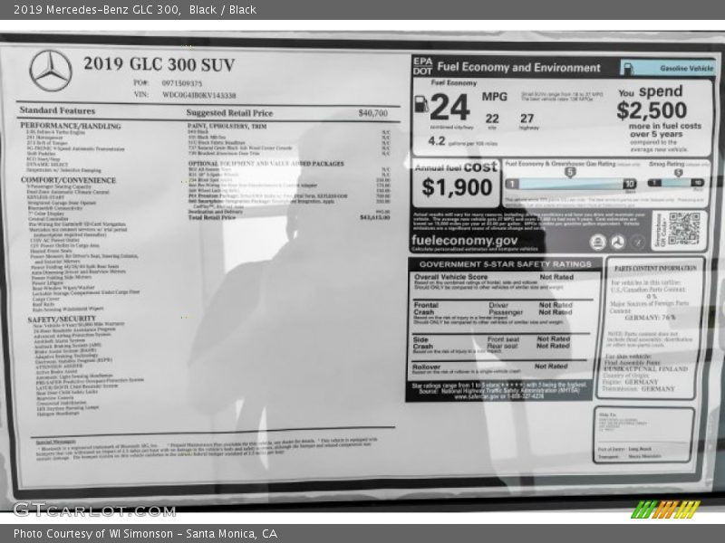 Black / Black 2019 Mercedes-Benz GLC 300