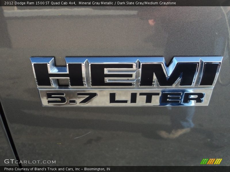 Mineral Gray Metallic / Dark Slate Gray/Medium Graystone 2012 Dodge Ram 1500 ST Quad Cab 4x4