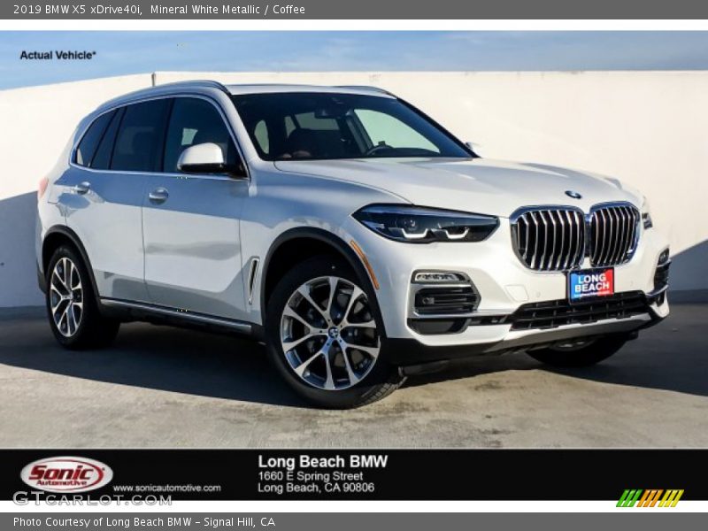 Mineral White Metallic / Coffee 2019 BMW X5 xDrive40i