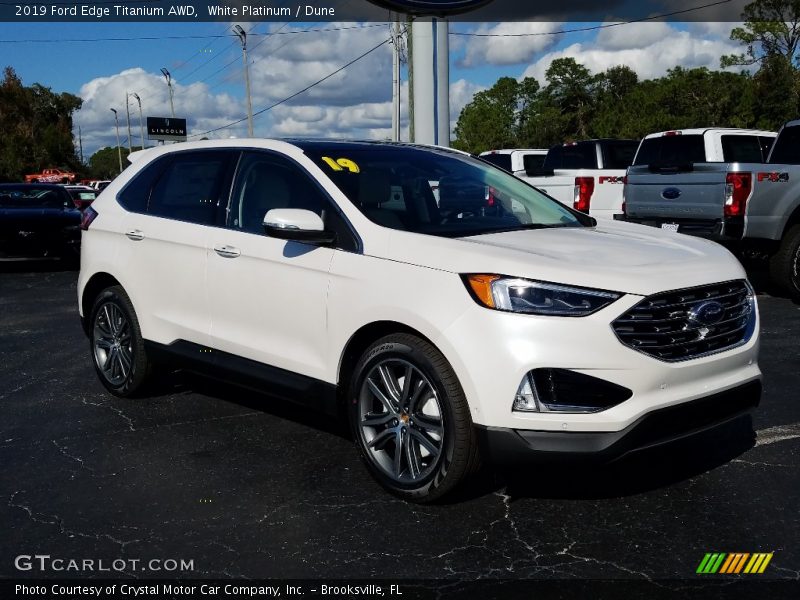 White Platinum / Dune 2019 Ford Edge Titanium AWD