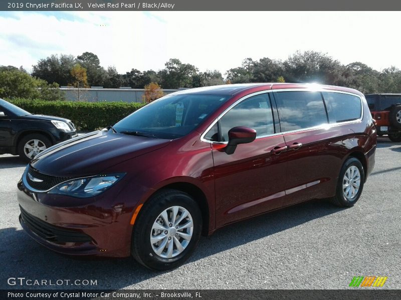 Velvet Red Pearl / Black/Alloy 2019 Chrysler Pacifica LX