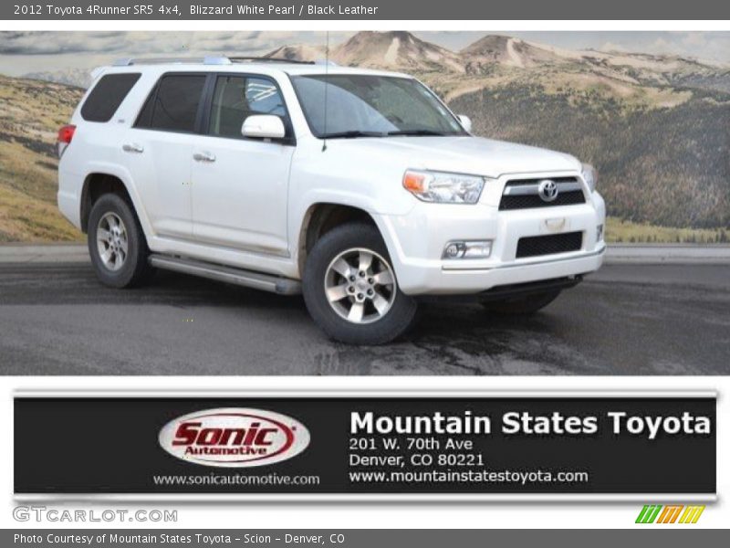 Blizzard White Pearl / Black Leather 2012 Toyota 4Runner SR5 4x4