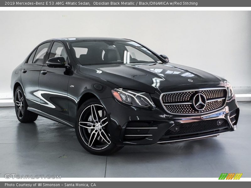 Obsidian Black Metallic / Black/DINAMICA w/Red Stitching 2019 Mercedes-Benz E 53 AMG 4Matic Sedan