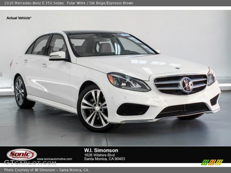 Polar White / Silk Beige/Espresso Brown 2016 Mercedes-Benz E 350 Sedan