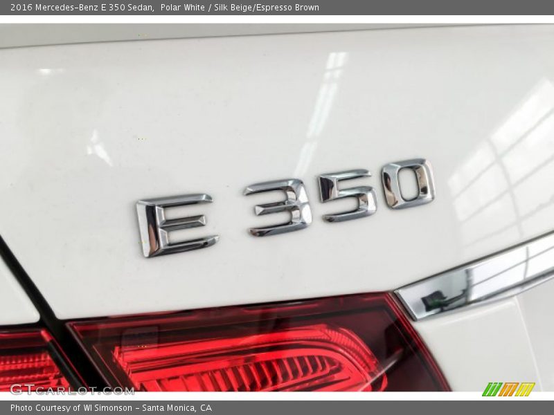 Polar White / Silk Beige/Espresso Brown 2016 Mercedes-Benz E 350 Sedan