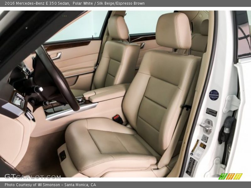 Polar White / Silk Beige/Espresso Brown 2016 Mercedes-Benz E 350 Sedan