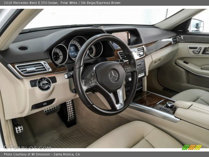 Polar White / Silk Beige/Espresso Brown 2016 Mercedes-Benz E 350 Sedan