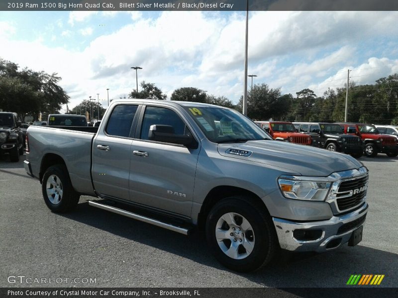 Billett Silver Metallic / Black/Diesel Gray 2019 Ram 1500 Big Horn Quad Cab