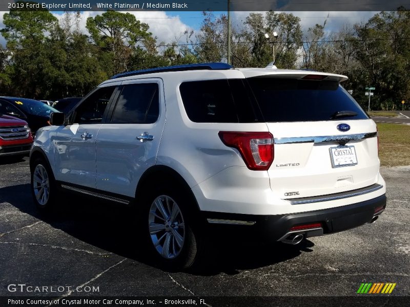 White Platinum / Medium Black 2019 Ford Explorer Limited