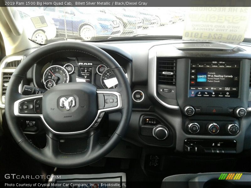Billett Silver Metallic / Black/Diesel Gray 2019 Ram 1500 Big Horn Quad Cab