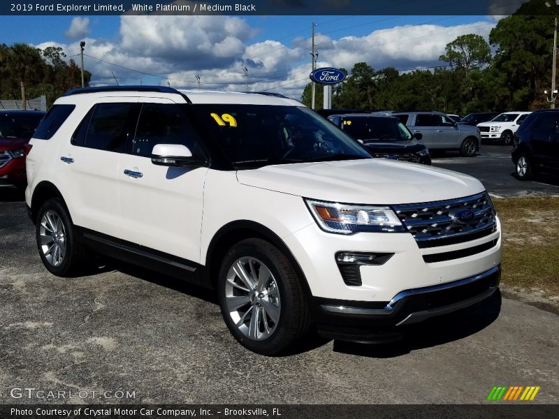 White Platinum / Medium Black 2019 Ford Explorer Limited