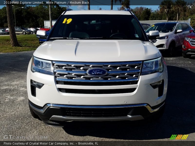 White Platinum / Medium Black 2019 Ford Explorer Limited