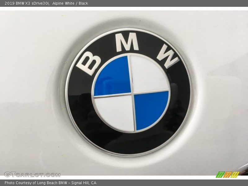 Alpine White / Black 2019 BMW X3 sDrive30i