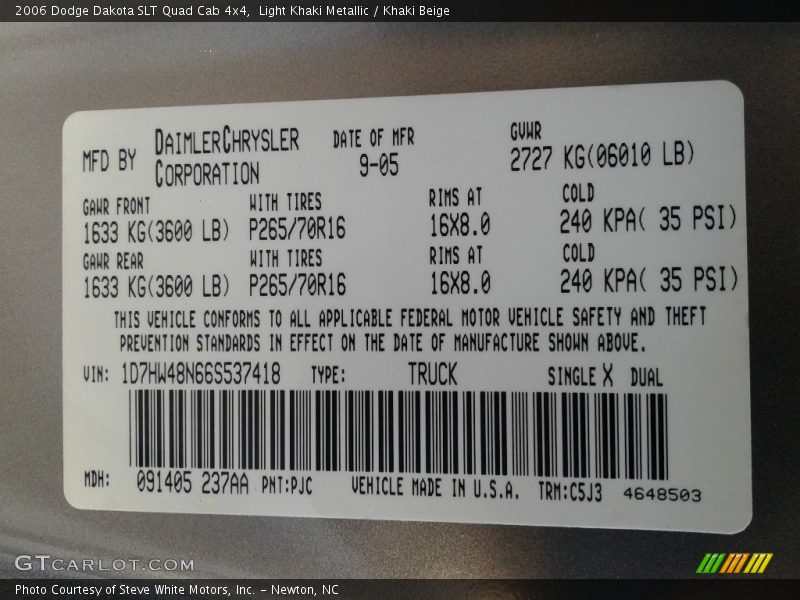 Light Khaki Metallic / Khaki Beige 2006 Dodge Dakota SLT Quad Cab 4x4