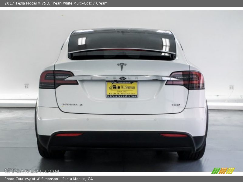 Pearl White Multi-Coat / Cream 2017 Tesla Model X 75D