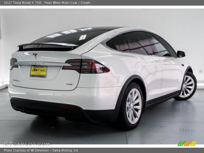 Pearl White Multi-Coat / Cream 2017 Tesla Model X 75D