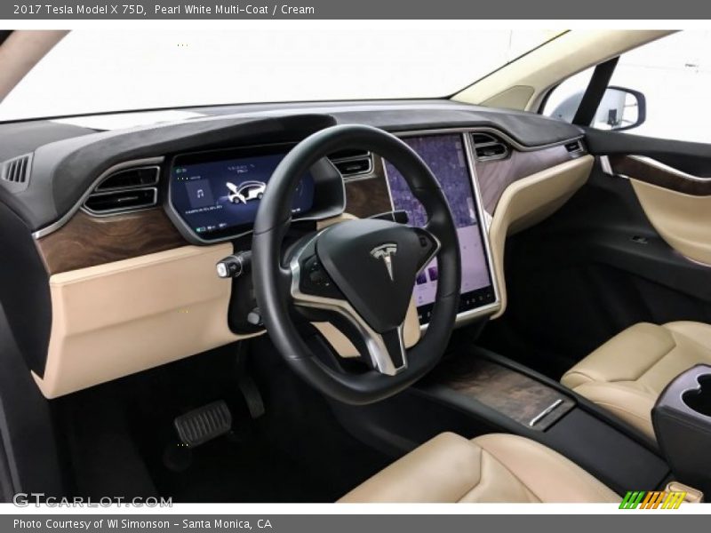 Dashboard of 2017 Model X 75D