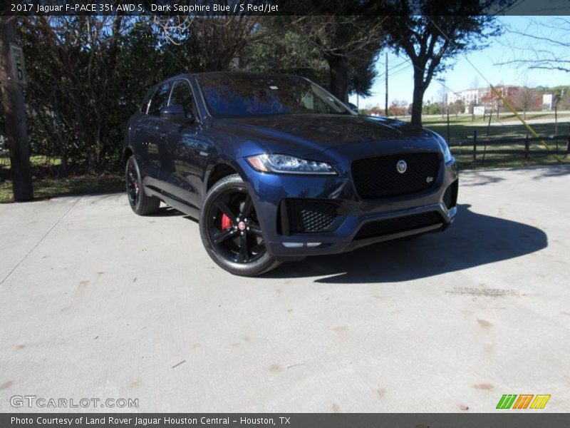 Dark Sapphire Blue / S Red/Jet 2017 Jaguar F-PACE 35t AWD S