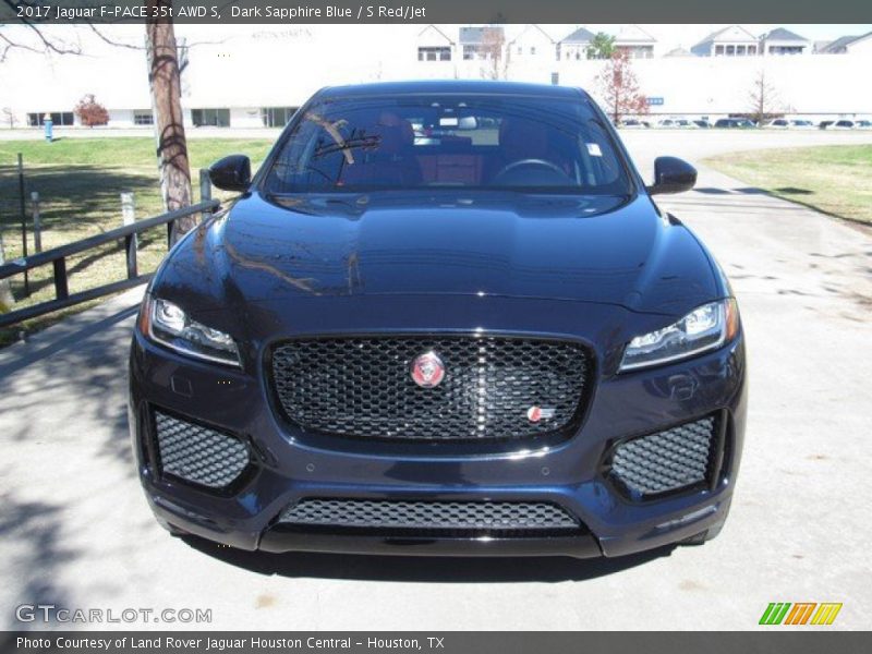 Dark Sapphire Blue / S Red/Jet 2017 Jaguar F-PACE 35t AWD S