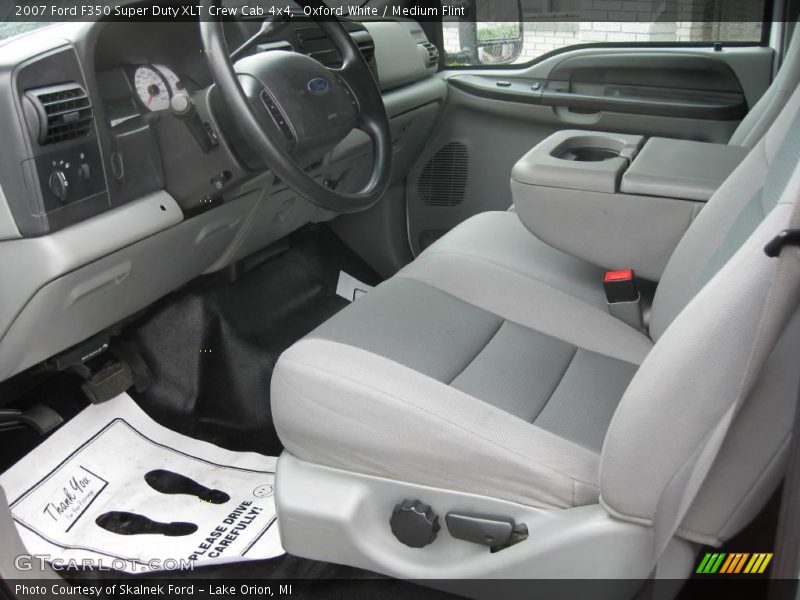 Oxford White / Medium Flint 2007 Ford F350 Super Duty XLT Crew Cab 4x4