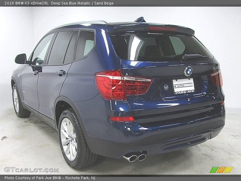 Deep Sea Blue Metallic / Sand Beige 2016 BMW X3 xDrive28i