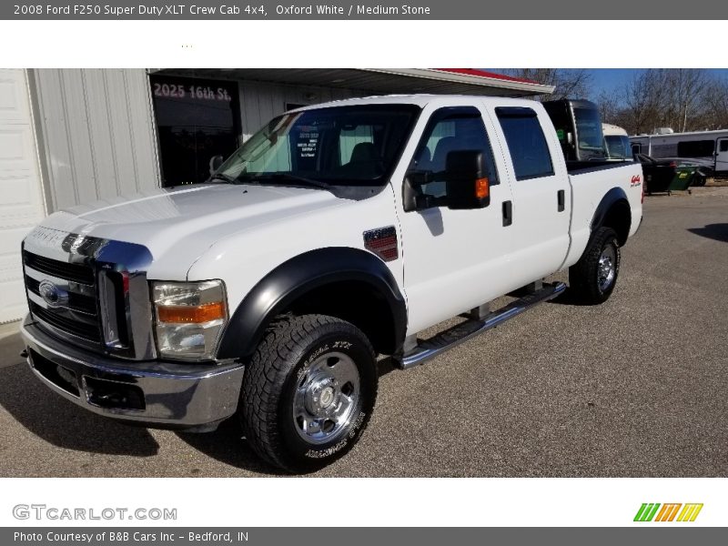 Oxford White / Medium Stone 2008 Ford F250 Super Duty XLT Crew Cab 4x4